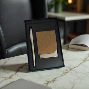 Premium 2-in-1 Corporate Gift Set | Custom Logo Pen & Card Holder Combo