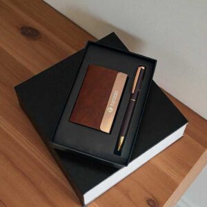 Premium 2-in-1 Corporate Gift Set | Custom Logo Pen & Card Holder Combo