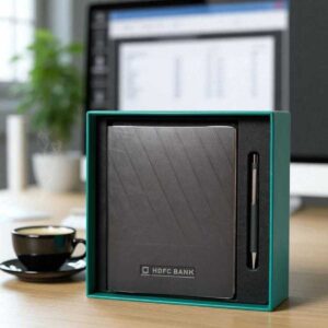 Premium 2-in-1 Corporate Gift Set with Custom Logo | Diary & Pen Combo Available in 4 Elegant Colours