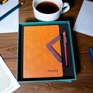 Premium 2-in-1 Corporate Gift Set with Custom Logo | Executive Diary & Pen Combo by Philips