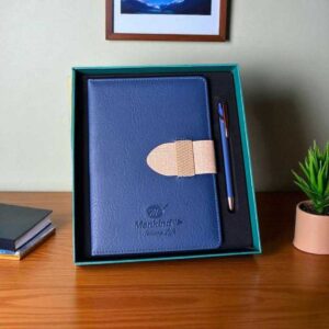 Premium 2-in-1 Corporate Gift Set with Custom Logo | Executive Diary & Pen Combo by Mankind