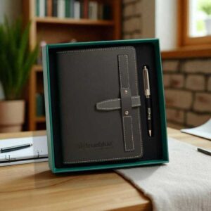 Premium 2-in-1 Corporate Gift Set with Custom Logo | Executive Diary & Pen Combo by Trueblue
