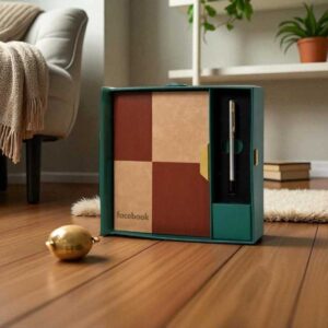 Premium 2-in-1 Corporate Gift Set with Custom Logo | Designer Diary & Pen Combo by Facebook