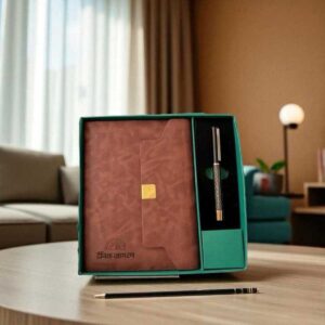 Premium 2-in-1 Corporate Gift Set with Custom Logo | Executive Diary & Pen Combo by Dainik Jagran