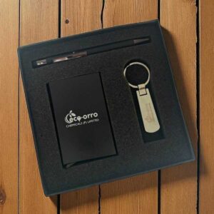 Elegant 3-in-1 Corporate Gift Set | Custom Logo Metal Gift Combo for Professionals