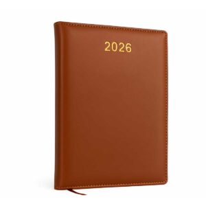 Leatherette Finish 2026 Year B5 Diary – Brown PU Binding Executive Planner