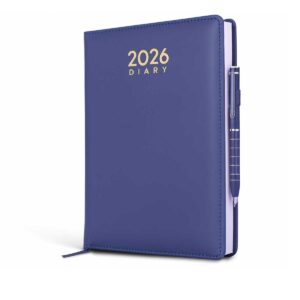 2026 Year B5 Diary with Pen Loop – PU Material Executive Planner