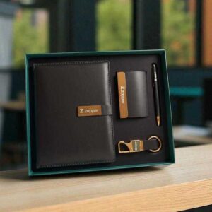 Premium Black 4-in-1 Corporate Gift Set | Custom Logo Executive Gift Combo