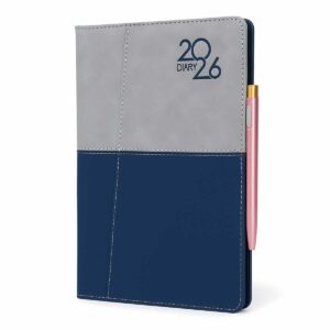 2026 Year B5 Diary with Pen Loop – Dual-Color PU Leatherette Finish