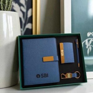 Premium 4-in-1 Corporate Gift Set | Custom Logo Executive Combo (Available in Blue & Brown)