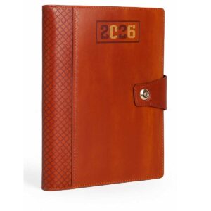 2026 Year B5 Diary with Pen Loop & Flap Closure – Dual Color PU Leather Corporate Diary