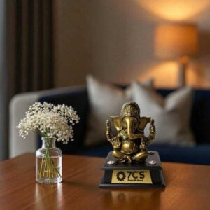 Premium Ganesha Desktop Corporate Gift | Custom Logo Table Décor Idol