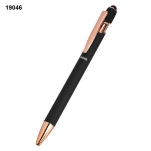 Personalized Metal Pen – Model 19046 Premium Matte Black & Rose Gold Stylus Edition