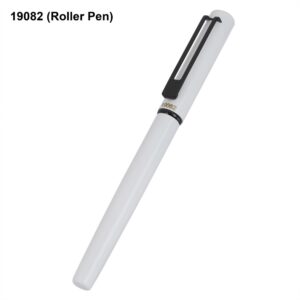 Personalized Metal Pen – Modern Glossy White Executive Roller Pen for Bulk Orders