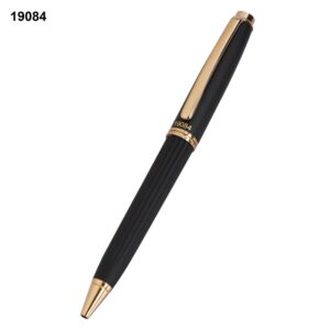 Personalized Metal Pen – Luxury Matte Black & Gold Fluted Executive Pen for Bulk Orders