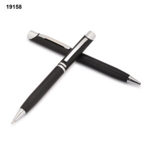 Custom Premium Metal Pen: Professional Matte Black Twin-Ring Edition – Model 19158