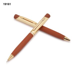 Personalized Metal Pen – Sophisticated Terracotta & Gold Executive Ball Pen for Bulk Orders