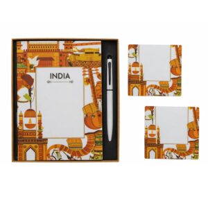 Custom India Mini Gift Set – Personalized Corporate Notebook & Pen Set in MDF & Acrylic
