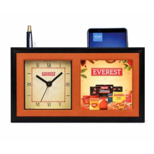Custom Pen Stand with Pad – Branded Desk Organizer with Clock Panel