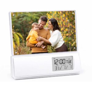 Custom Photo Frame Clock with Temperature Display | Magnetic Digital Desk Clock 4x6 | Corporate Gift Bulk Orders