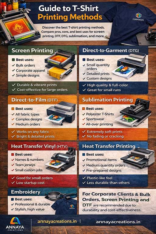 T-Shirt Printing Methods (infographic)