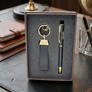 Custom Logo Pen & Strap Keychain Gift Set