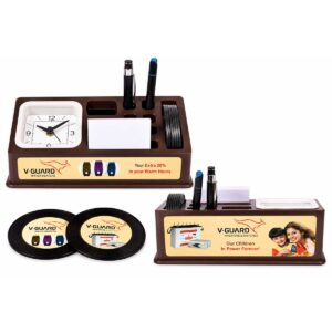 Bulk Promotional Table Clock with Pen Stand