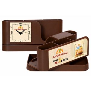 Corporate Desk Organizer with Clock