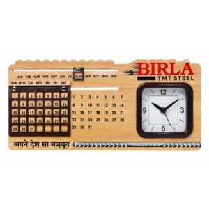 MDF Perpetual Calendar Table Clock