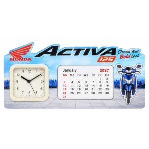 MDF Table Clock with 2027 Calendar
