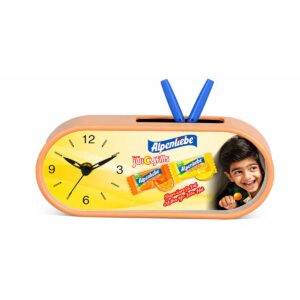 Custom Printed Promotional Table Clock with Pen Stand