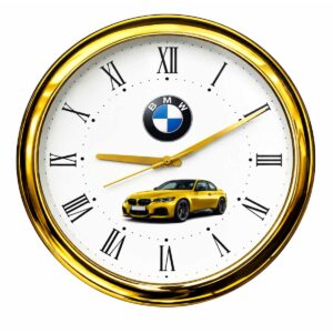 Golden Frame Custom Printed Wall Clock