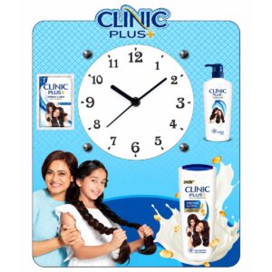 MDF Wall Clock with Crystal Plastic Glass