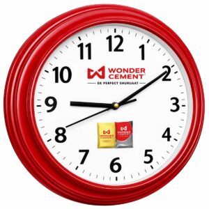 Red Round Promotional Wall Clock