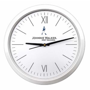White and Silver Custom Printed Wall Clock